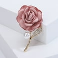 thumbnail image 4 of Xinyolin Elegant Rose Flower Shape Brooch Shining Rhinestone Faux Pearl Decor Pin Wedding Dress Badge Coat Accessories, 4 of 8