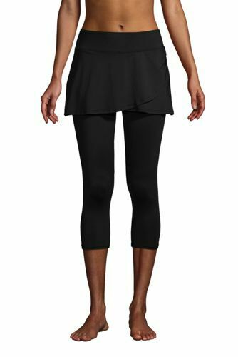 High Waisted Modest Swim Leggings Black 