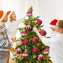 12-Pack Jumbo Christmas Ornaments - 8cm Shatterproof Plastic Baubles for Outdoor Trees & Commercial Displays (Metallic Finish, Color Block Decor Set)