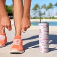 thumbnail image 2 of 20oz Pink Breast Cancer and Love Skinny Tumblers Stainless Steel Tumbler with Lid and Straw,Vacuum Insulated Double Wall Travel Tumbler Cups with Cleaning Brush for Coffee,Tea, 2 of 6