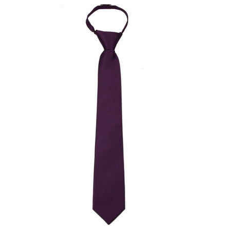 Men's Solid Color Zipper Necktie Ties - Many Colors