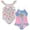 Shell, variant on Kids Girls 2 pack Bathing Suit, Childrens Printed Beach Swimwear, Wavy,6