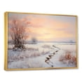 thumbnail image 2 of Designart "Dawn'S Reflection On Frozen Lake I" Snow Floater Framed Wall Art Prints, 2 of 5
