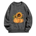 thumbnail image 3 of VKOYWKM Thanksgiving Sweatshirts Women Thanksgiving Pumpkin Graphic Sweatshirts Oversized Long Sleeve Casual Crewneck Sweatshirts Family Party Pullover Tops, 3 of 4