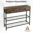 thumbnail image 4 of Costway Console Entryway Sofa Table with 2 Drawers for Entrance Living Room Rustic Brown, 4 of 10