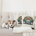 thumbnail image 4 of Ambesonne Frog Throw Pillow Cover 2 Pack, Croaker Couple Romantic Dinner, 20", Fern Green White Brown, 4 of 7