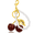 #B Red Pearl Cherry Keychain, variant on Cherry Keychain Fashion Bag Charms Cute Keychains for Women Kawaii Purse Charm Red Car Keyrings