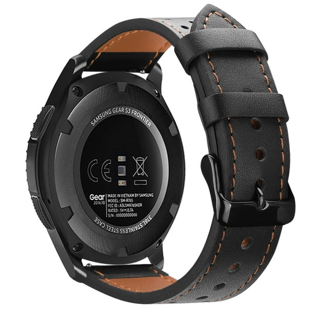 Galaxy Watch 46mm / Gear S3 Frontier/Classic Watch Band, Fintie Leather Replacement Strap Bands Black - Walmart.com