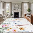 thumbnail image 2 of Pastoral Flowers Large Area Rugs 8x10 ft Retro Wildflowers Plants Washable Rug Non Slip Indoor Carpet Absorbent Floor Mat for Living Room Bedroom Dining Room, 2 of 9