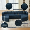 thumbnail image 6 of Boneless Couch Modular Sectional Sofa 114.9" Free-combined Sofa Couch Sofa Bed Compression Sofa with Deep Seating and Curved Design for Living Room, Black, 6 of 27