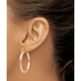 thumbnail image 3 of 14K Rose Gold Polished 4mm Tube Hoop Earrings (35 X 4) Made In Peru tf827, 3 of 5