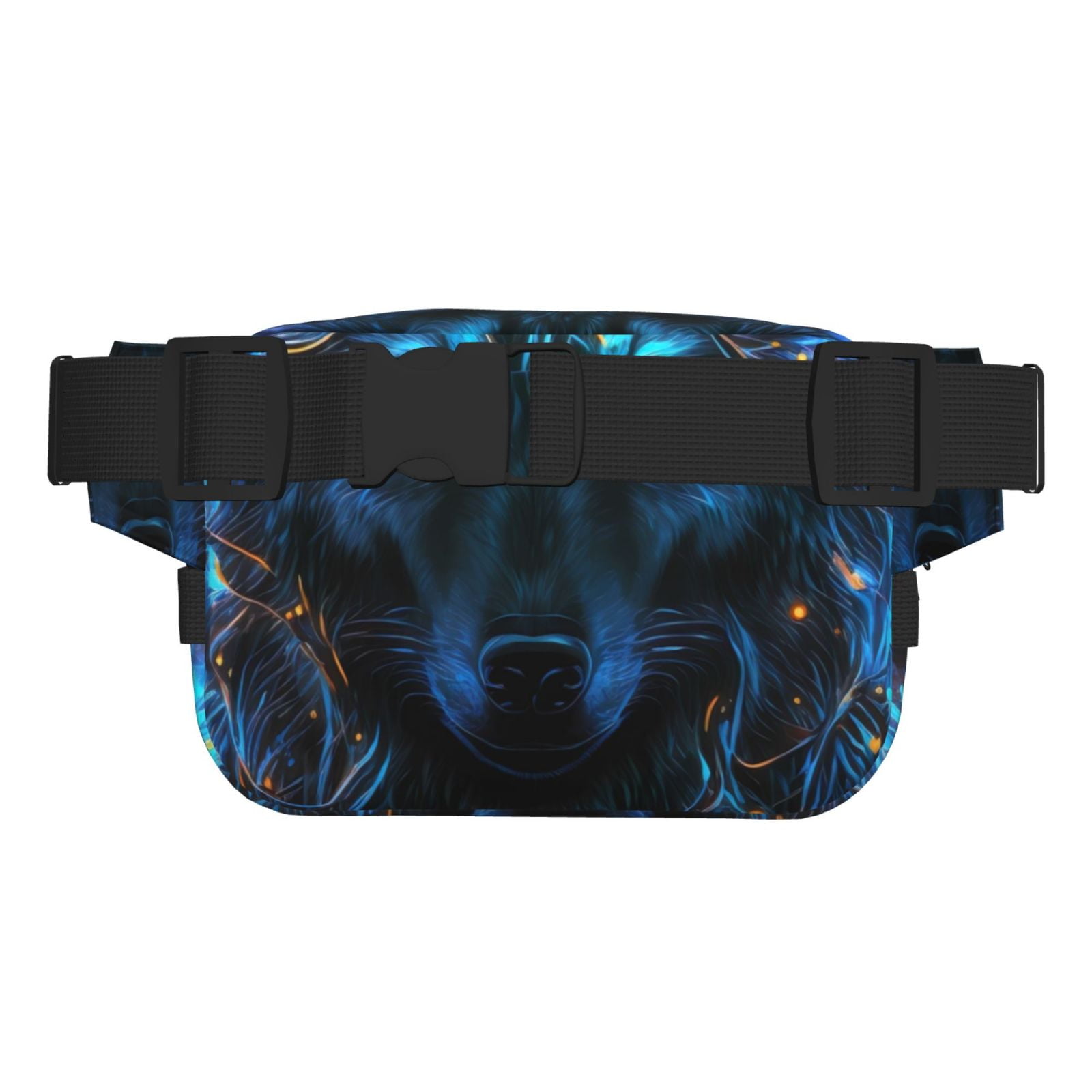Picia Cool Blue Light Wolf Print Square Double-Layer Waist Bag Mini Adjustable Waist Belt Bag Exercise Running Travel Hiking