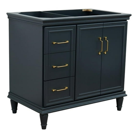 36 in. Single Wooden Vanity  Dark Gray Finish Right Door Cabinet Only