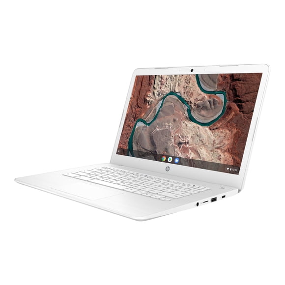 HP Chromebook 14-db0030nr - AMD A4 - 9120C / up to 2.4 GHz - Chrome OS - Radeon R4 - 4 GB RAM - 32 GB eMMC - 14" 1366 x 768 (HD) - Wi-Fi 5 - snow white, resin texture with registered IMR keyboard deck and base - kbd: US