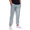 thumbnail image 5 of INSPIRE CHIC Metallic Pants for Men's Drawstring Waist Shiny Sequin Joggers 28 Silver, 5 of 5