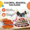 thumbnail image 3 of Exquisite Orange Disposable Heavy Duty Paper Plates, 7 and 9 Inch, 200 Count, 350 GSM, 3 of 6