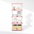 thumbnail image 6 of Furinno Turn-N-Tube 5-Tier Multipurpose Compact Display Rack, Shelving Unit, Bookcase, Pink/White, 6 of 6