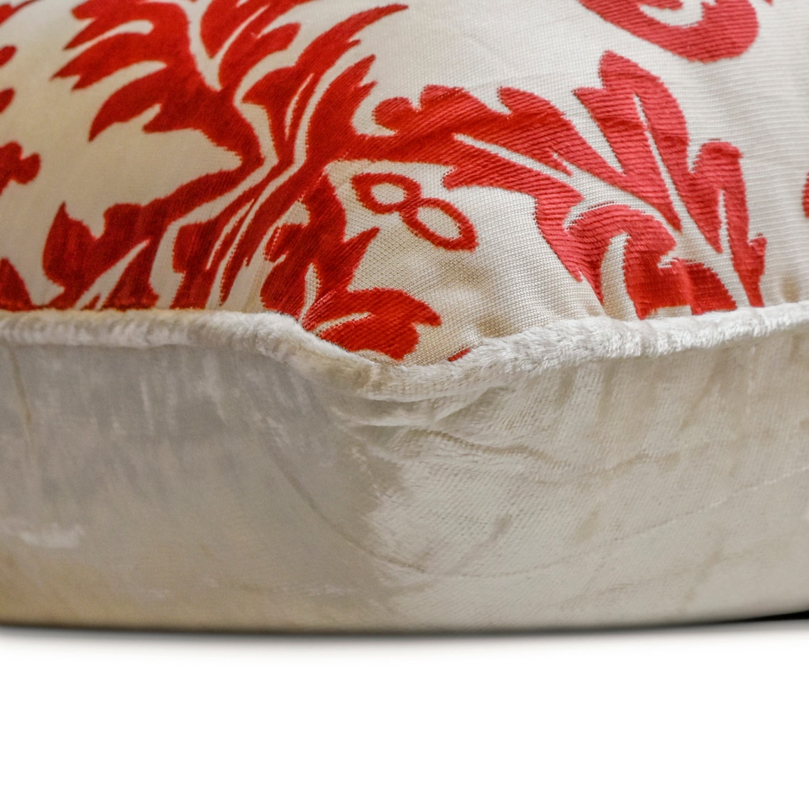 The HomeCentric Pillow Sham Cover, Decorative Cayenne Red Euro Pillowcases Pack of 2, 26x26 inch (65x65 cm) Burnout Velvet European Pillow Shams, Damask, European Pillow - Cayenne Red Damask
