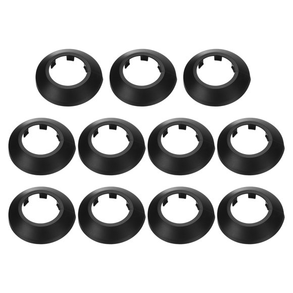 11PCS Pipe Cover Decor 1.3in/32mm Flange Pipe Cover Decor PP Plastic, Black