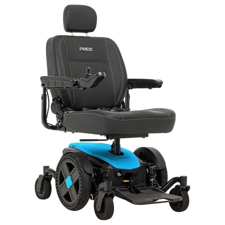 Pride Mobility Jazzy EVO 614 HD Group 2 Power Chair, Robin's Egg Blue, 20"Wx20"D, HI BK BLK VINYL