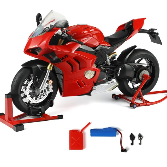Nuotie Modèle de Moto 1:6 pour Ducati Panigale V4 SP2, Modèle de Moto en Métal Moulé sous Pression, Collection Moto Classique pour Adulte (Rouge)
