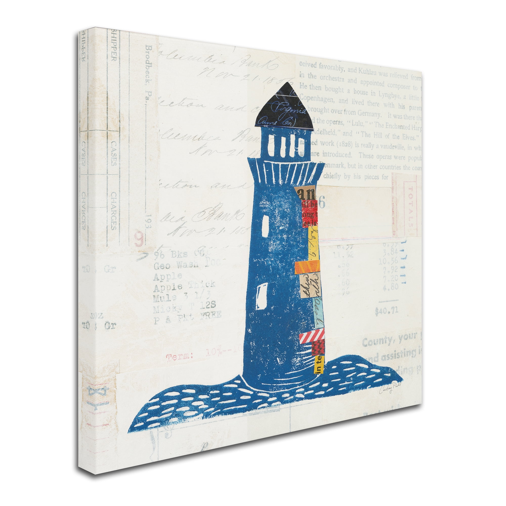 Trademark Fine Art 'Nautical Collage II on Newsprint' Canvas Art by Courtney Prahl