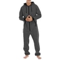 thumbnail image 1 of xiaxaixu Men Fall Sleeping Jumpsuit, Hooded Long Sleeves Zip-Up Romper, 1 of 6