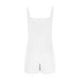 thumbnail image 6 of QATAINLAV Rompers for Women Maternity Clothes Sleeveless Ribbed Knit Short Jumpsuits Loose Comfy Pregnancy Casual Outfits with Pockets, White, XXL, 6 of 8