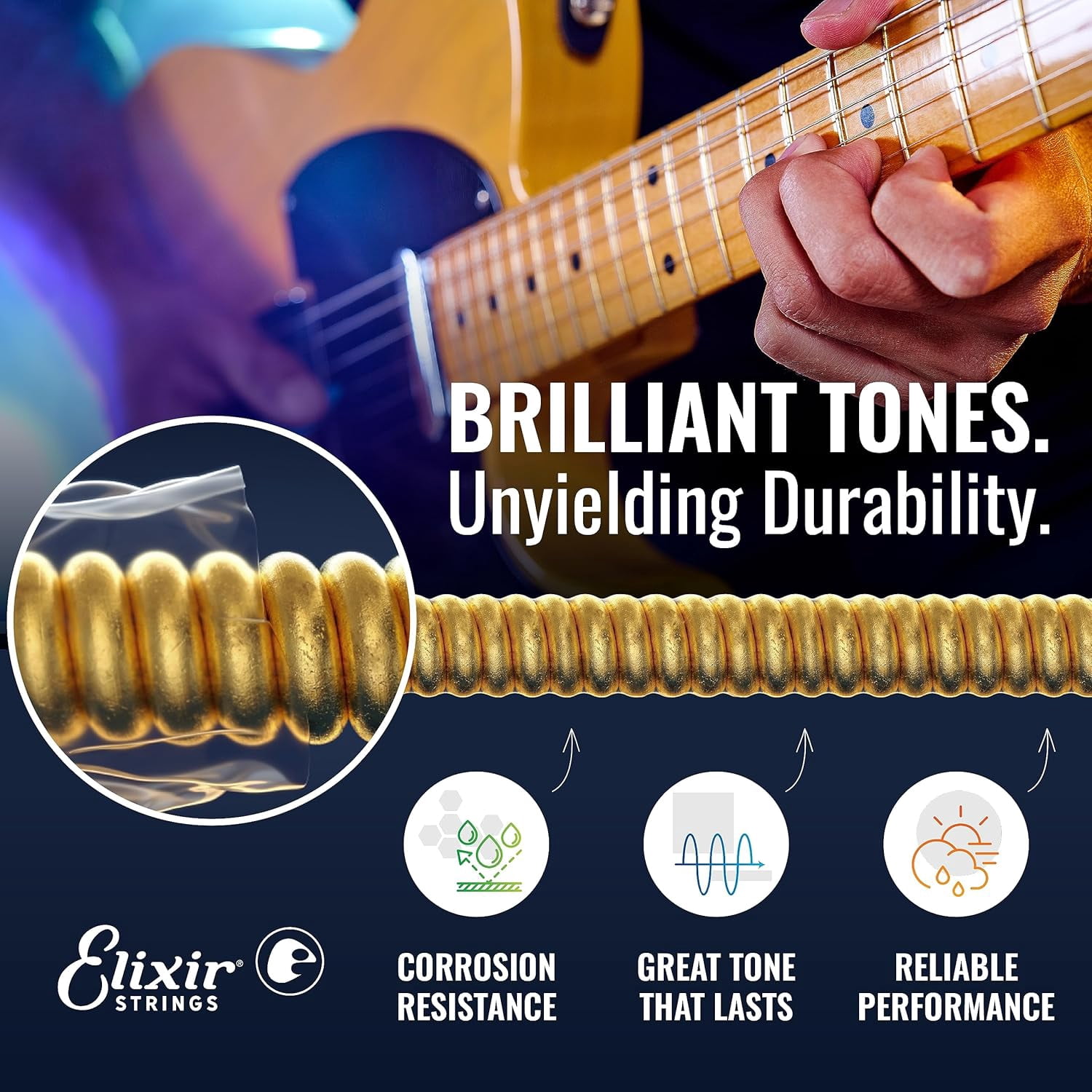 Elixir 12002 Nickel Plated Steel Electric Guitar Strings with NANOWEB, Super Light 9-42