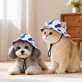 thumbnail image 4 of Pet Sun Hat with Ear Holes and Adjustable Strap for Cats and Dogs, Breathable for Outdoor Walks and Beach, 4 of 7