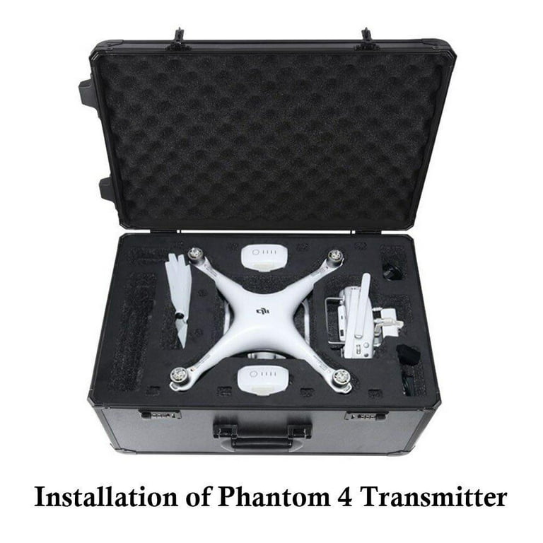 sjæl Velkendt lovgivning HUL Premium Aluminium Carrying Case for DJI Phantom 3 Standard / SE /  Professional / Advanced / 4K / Phantom 4 / Phantom 4 Pro Drones -  Walmart.com