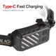 thumbnail image 4 of Kuymtek Faro LED XPG+COB Sensor impermeable 2500LM USB recargable Camping faro, 4 of 9