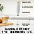 thumbnail image 2 of Zulay Kitchen Milk Frother Handheld Easy-to-Grip Hand Mixer Electric - Twister-Design White/Gold, 2 of 7