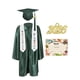 thumbnail image 1 of Odeerbi 5-15 Años Chicos Niñas Vestido de Graduación Conjunto Vestido Brillante Con Gorra, Estoro Y Tarjeta de Diploma Traje de 4 Piezas Para La Ceremonia de Graduación, 1 of 7