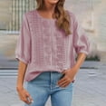 thumbnail image 5 of Outfmvch Boho Tops for Women Cotton Tunic Embroidered Shirts for Women Womens Embroidered Top Work Tops for Women Embroidered Tops for Women Pink Xl, 5 of 8