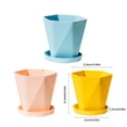 thumbnail image 3 of Plastic Balcony Flower Pot, Thickened Resin Design, 3-piece Set with Base, Modern Home Decor, for Outdoor Plants, Durable Material, Resin Planters, Gardening Accessory,YISHFHP,As shown, 3 of 9