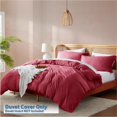 thumbnail image 2 of Housse de Couette Rouge Taille Grand - Ensemble de Housse de Couette Double Brossée Douce, 3, 2 of 9