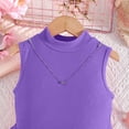 thumbnail image 6 of Cethrio Girls Knitted Dresses, Mid-length Gifts Sleeveless Casual Summer Dresses Purple Size 4-5 T, 6 of 6