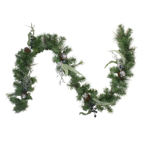 Northlight Iced Pine and Blueberries Artificial Christmas Garland - 6' x 12" - Unlit