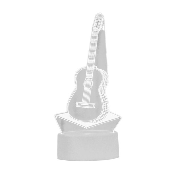 Lámpara de de LED 3D para , niñas, Guitarra Gloria Luz de noche pequeña