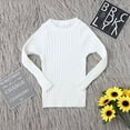 thumbnail image 2 of Honeeladyy Toddler Kids Baby Girls Ribbed Knit Sweater Soft Solid Warm Sweater Pullover White, 2 of 8