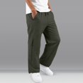 thumbnail image 2 of Kcolen Men Casual Pants Relaxed Fit Casual Style Solid Color Ice Silk Men's Casual Loose Fit Sport Work Pants with Ankle, 2 of 6
