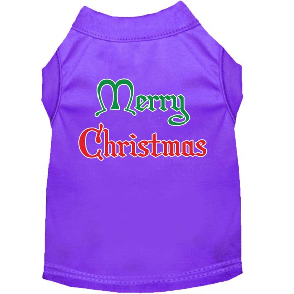 Merry Christmas Screen Print Shirt Purple XS (8)