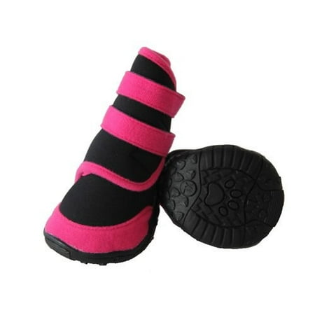 PET LIFE Footwear Large Pink/Black Performance-Coned Premium Stretch Supportive Dog Shoes (Set of 4) F26PKLG