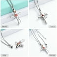 thumbnail image 6 of Imrsanl Cross Urn Necklace for Ashes Birthstone Rose Flower Cremation Jewelry for Women Gilrs Keepsake Memorial Ashes Pendant, 6 of 7