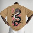 thumbnail image 4 of Ankishi Japanese Graphic Tees for Men Dragon Floral Crewneck Oversized Short Sleeve Cotton Tee Trendy Tops for Leisure, 4 of 8