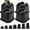 Black 4 Pack, variant on Adjustable Bed Furniture Risers Elevation in Heights Heavy Duty Risers for Both Posts and Wheels of Furniture Sofa Bed Couch Table (Black 4 Pack, 2 Inch)