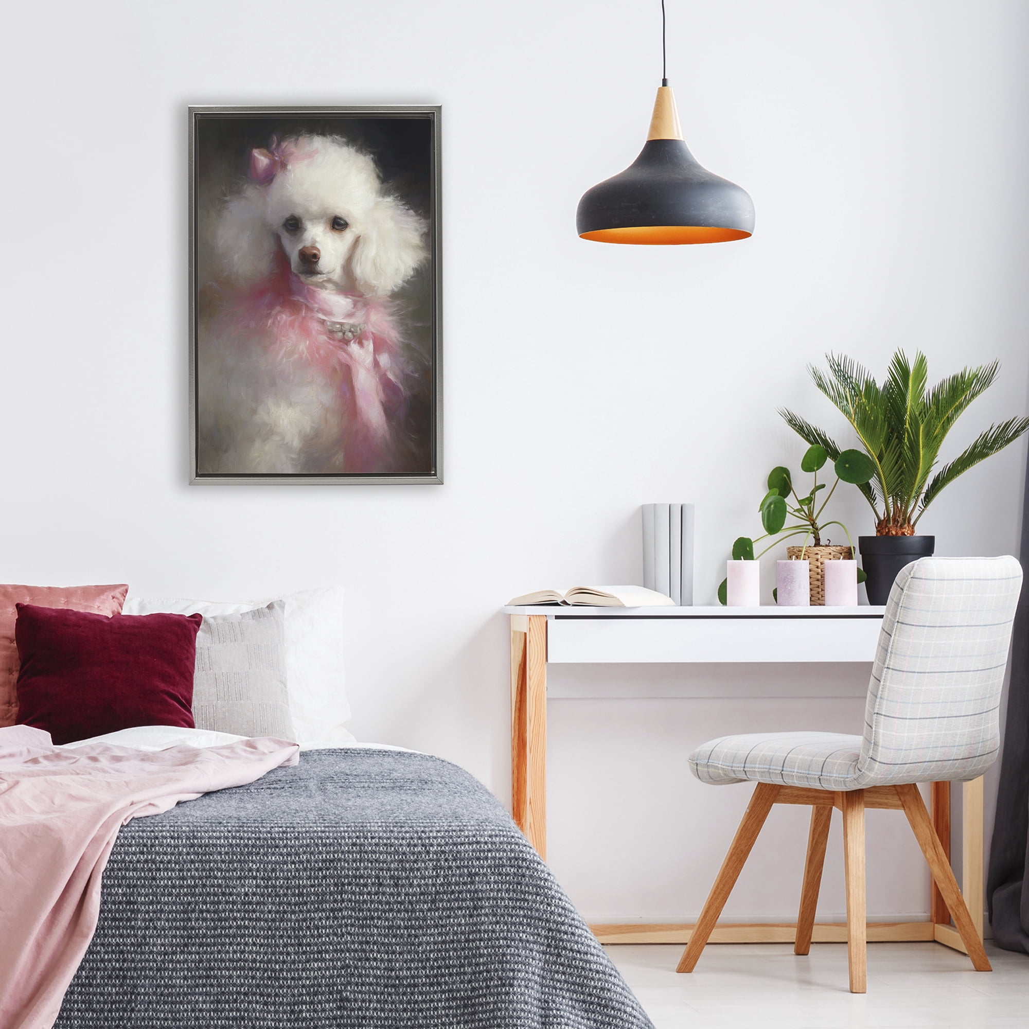 Stupell Industries Just A Girl Who Loves Pink Gray Framed Floater Canvas Wall Art, design by Tina LeCour