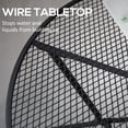 thumbnail image 3 of 35" Round Patio Dining Table Steel Outside Table with Mesh Tabletop for Garden Backyard Poolside, Black, 3 of 7