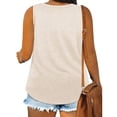thumbnail image 6 of QIUOMBBP Plus Size Tank Tops for Women Loose V Neck Solid Sleeveless Shirts Summer Casual Comfy Loungewear Top Beige L, 6 of 9